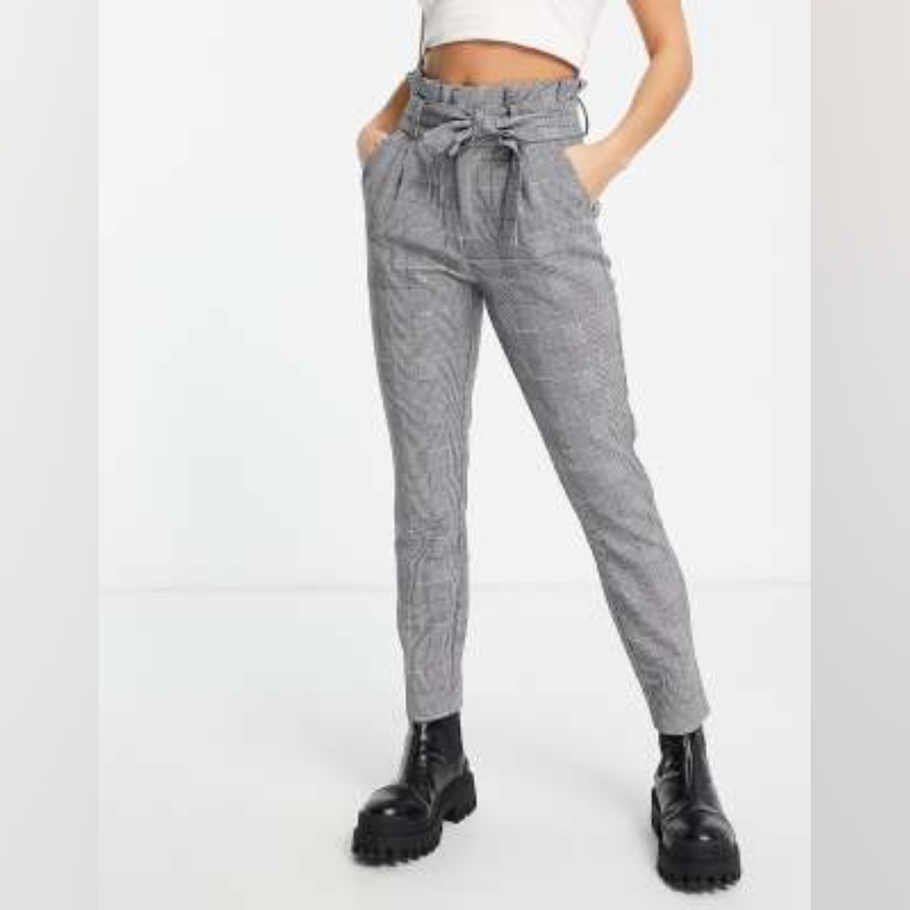 Vero Moda Loose Paperbag Houndstooth Pant